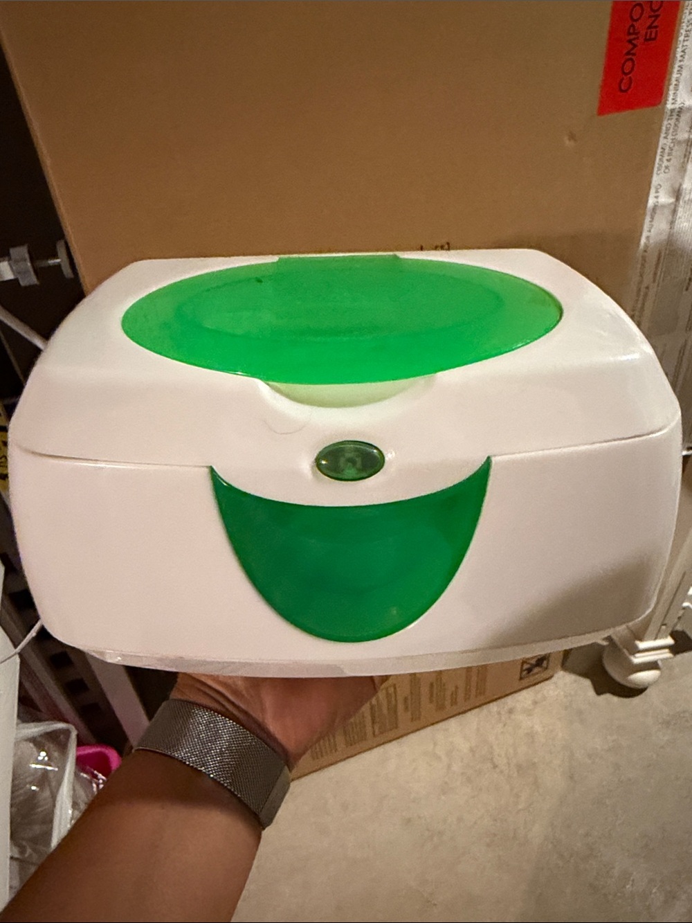 Munchkin White and Green Baby Wipe Warmer
